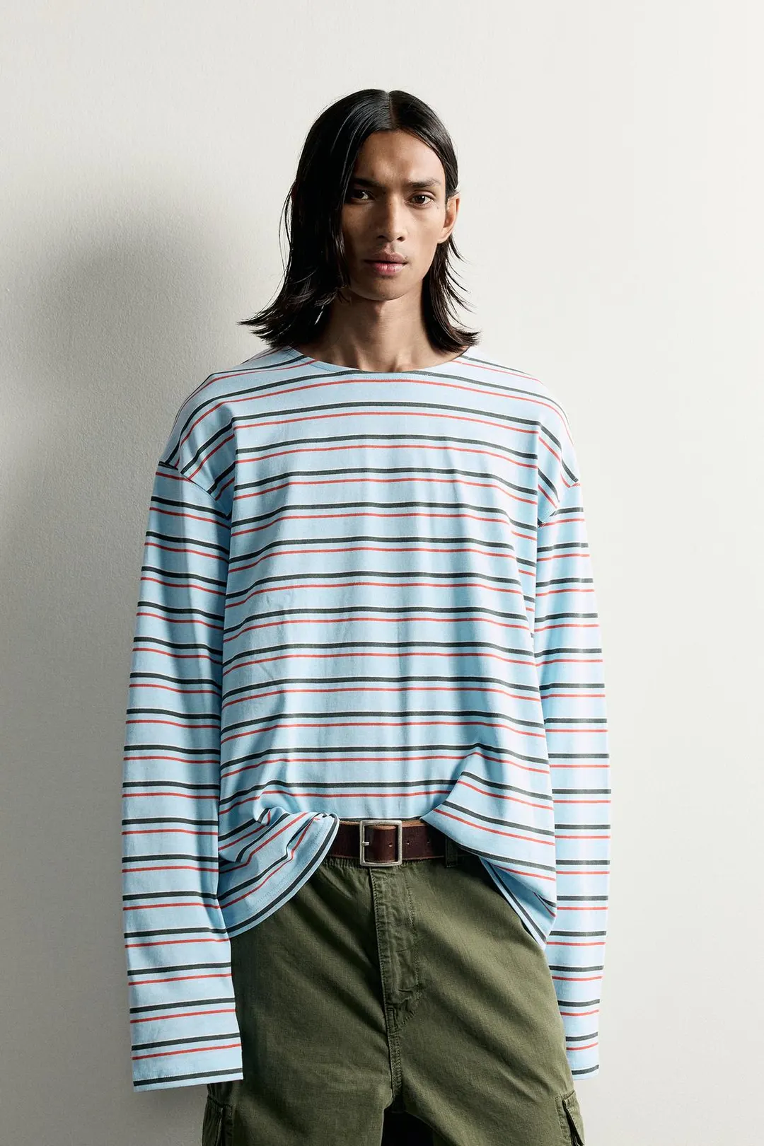 Футболка в жаккардовую полоску, Zara