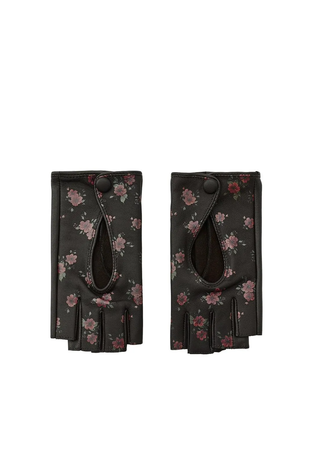 Митенки из 100% кожи с цветочным принтом, Zara
