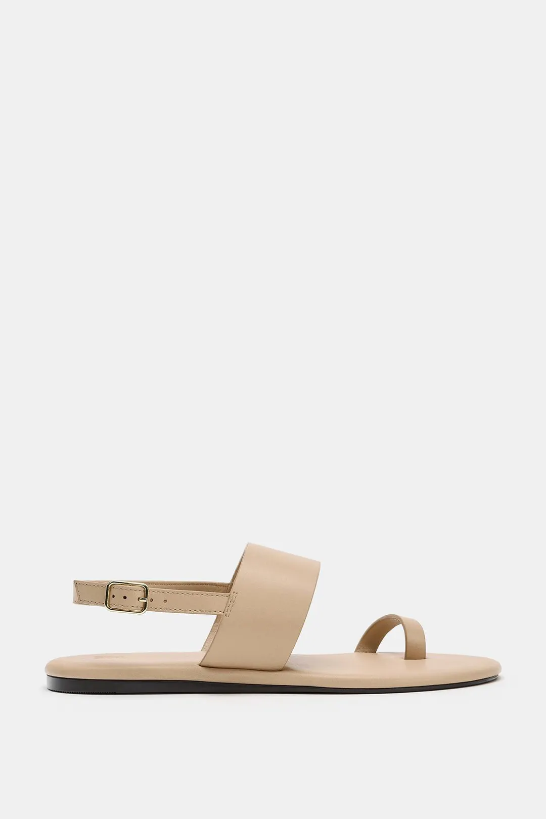 Кожаные сандалии без каблука, Zara