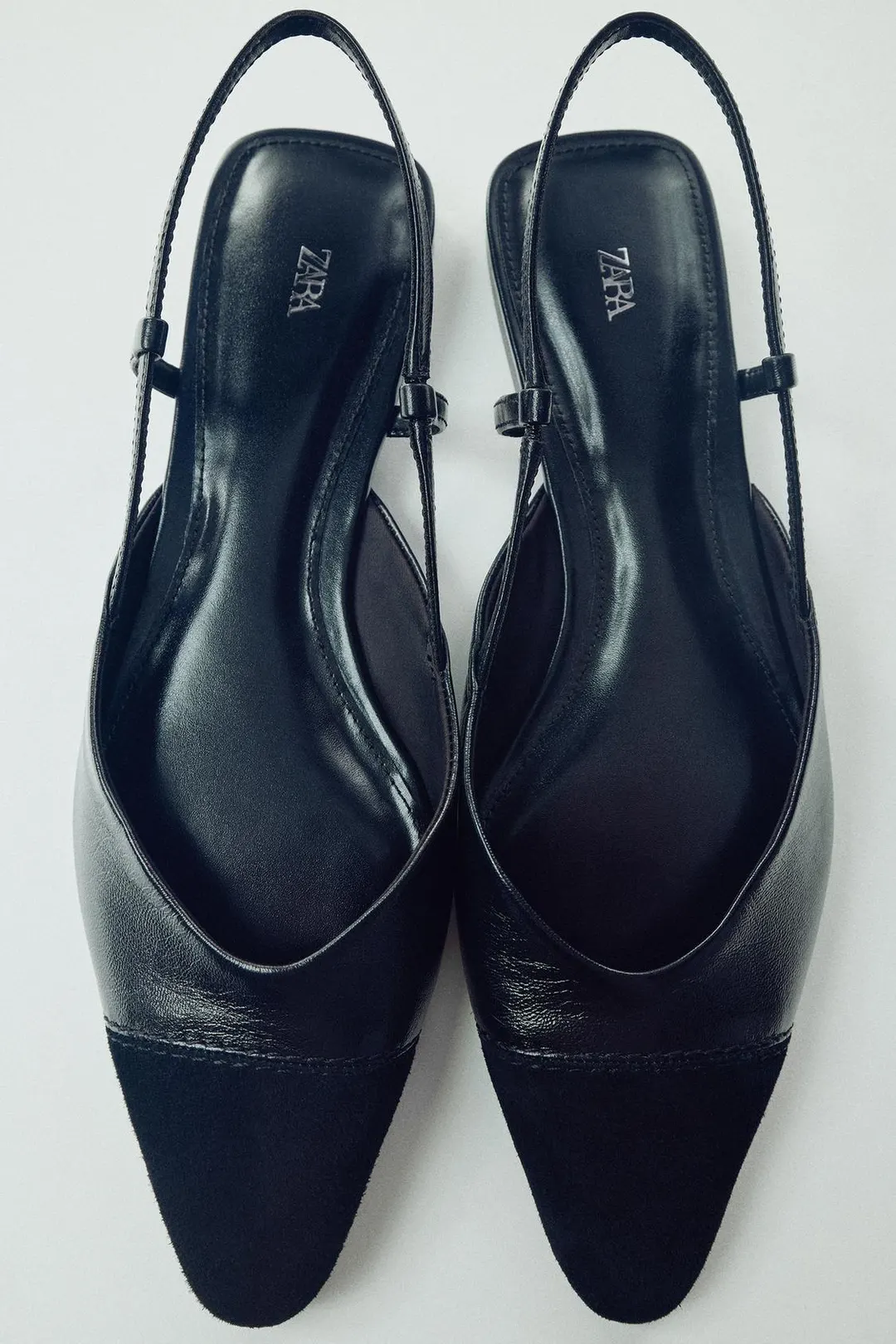 Туфли с открытой пяткой из кожи, Zara