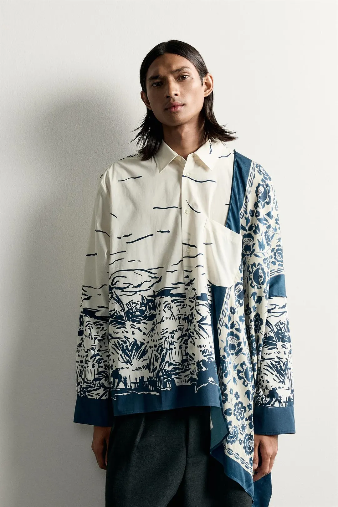 Рубашка оверсайз с принтом Limited Edition, Zara