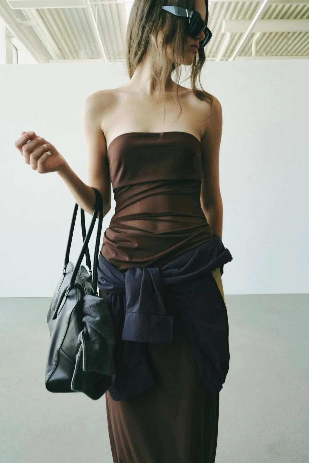 Платье миди с драпировкой, Zara