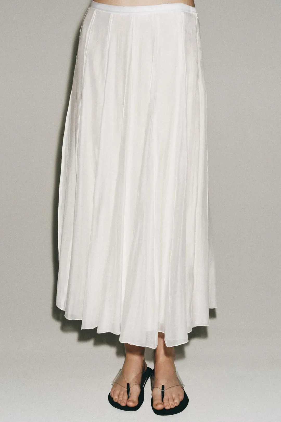 Юбка струящегося кроя с контрастными деталями ZW Collection, Zara