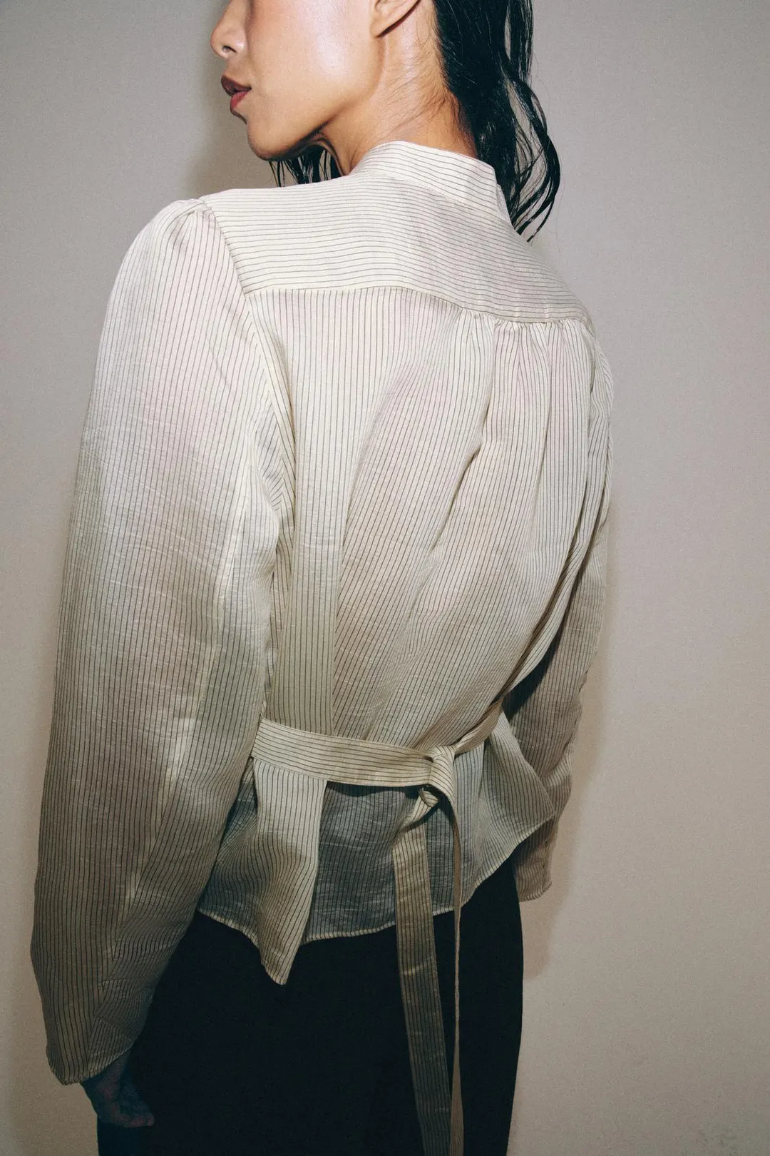 Рубашка в полоску с застежкой на навесные петли ZW Collection, Zara