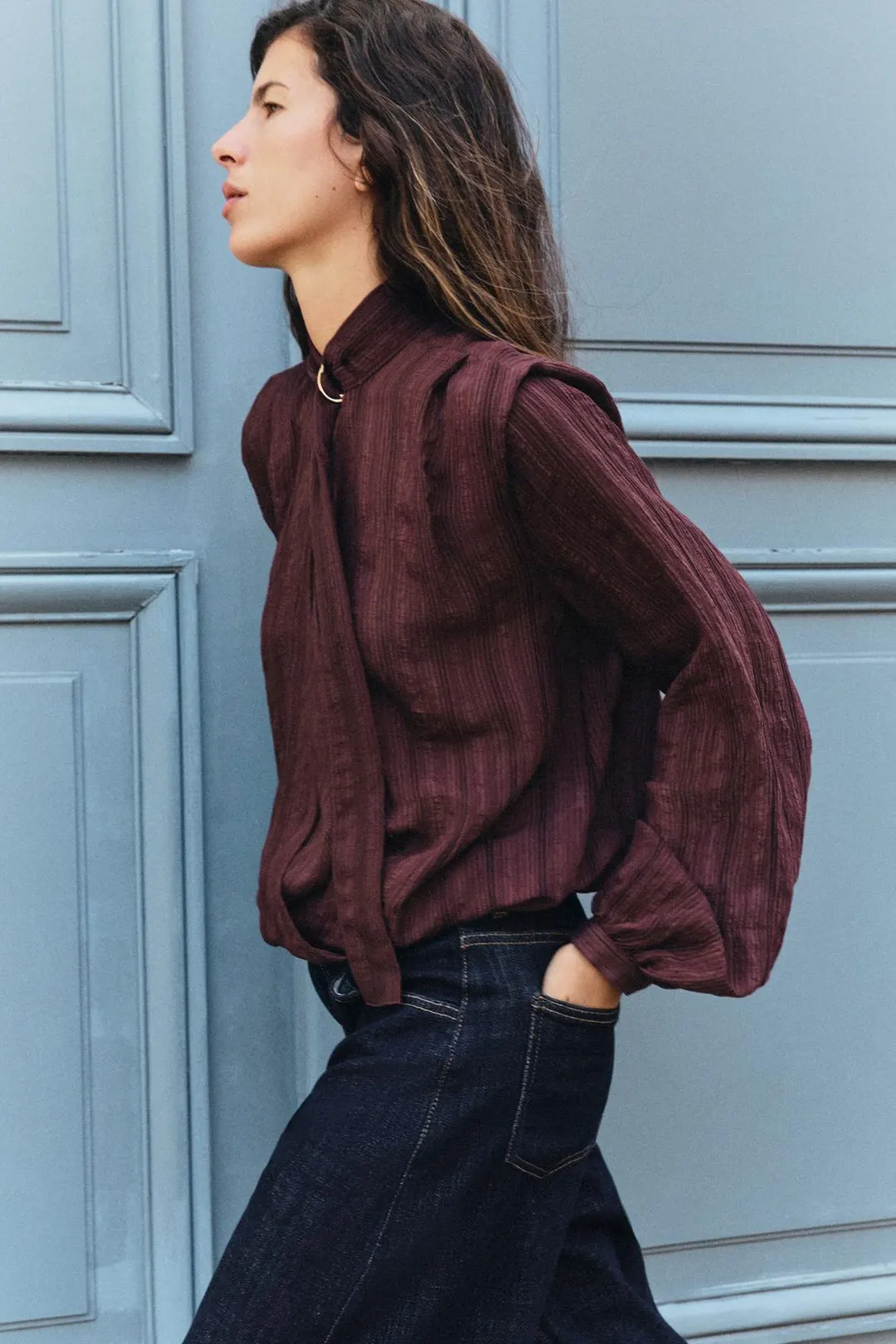 Блузка в полоску с запахом, Zara