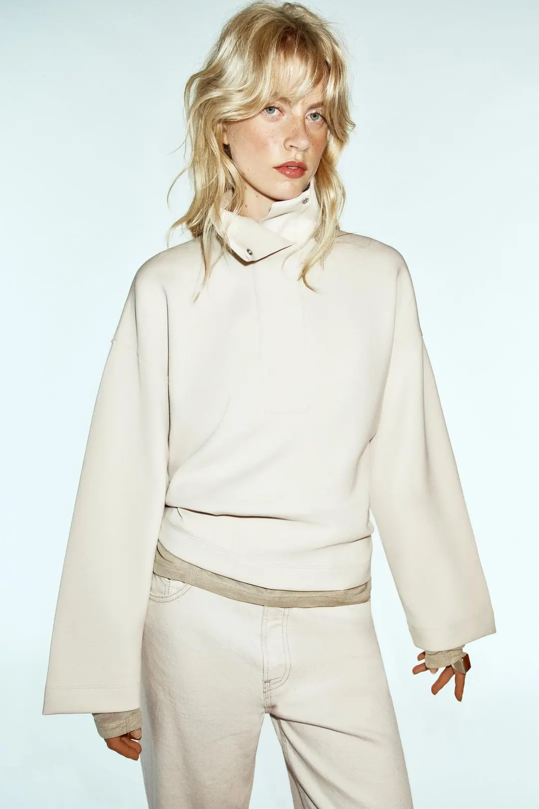Свитшот из интерлока с высоким воротником, Zara