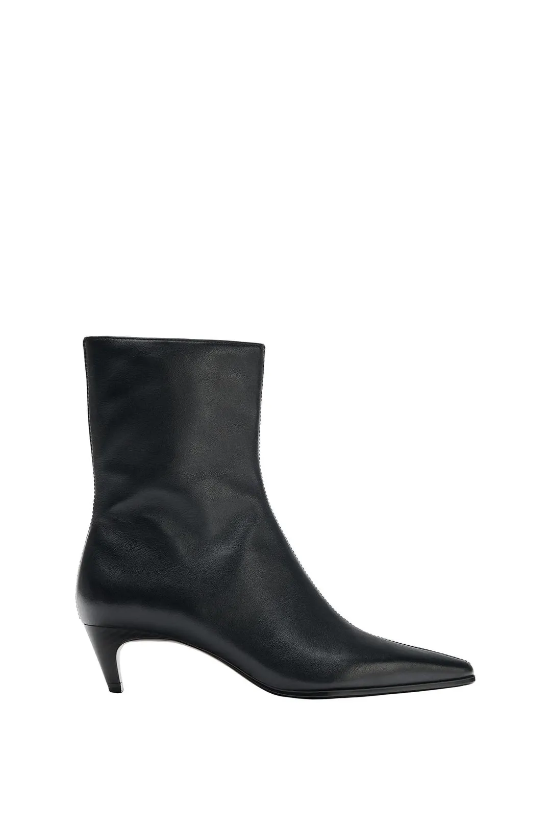 Кожаные ботильоны на каблуке-рюмочке, Zara