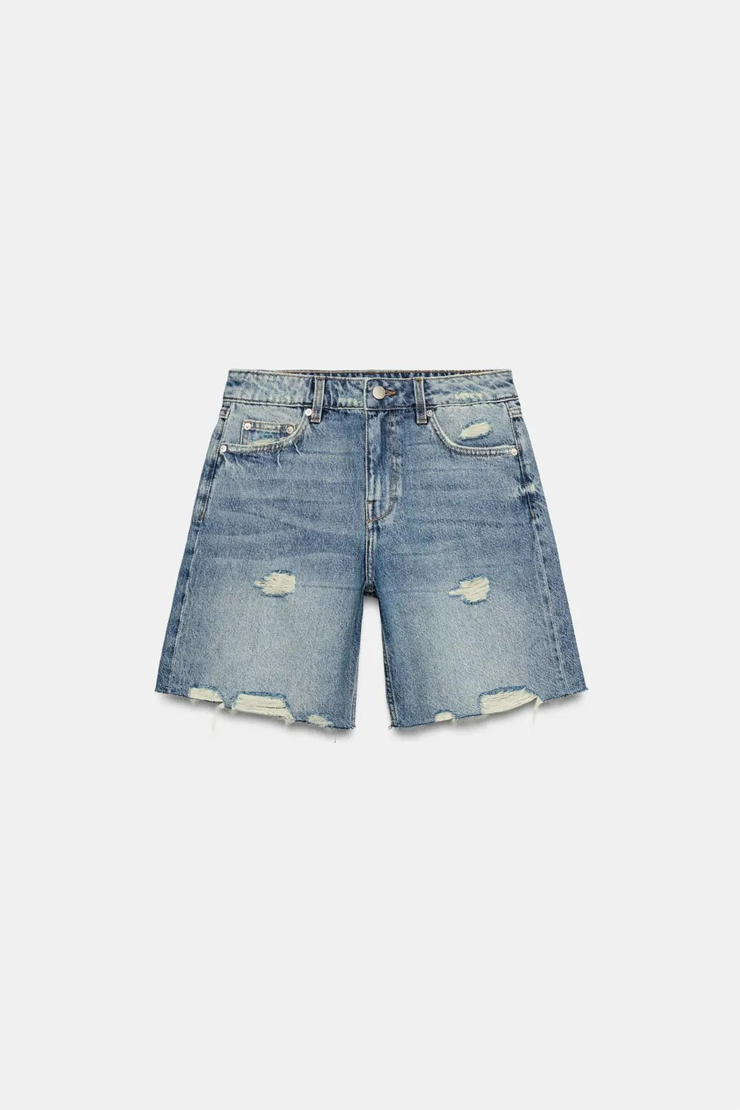 Джинсовые бермуды Z1975 с разрывами, Zara