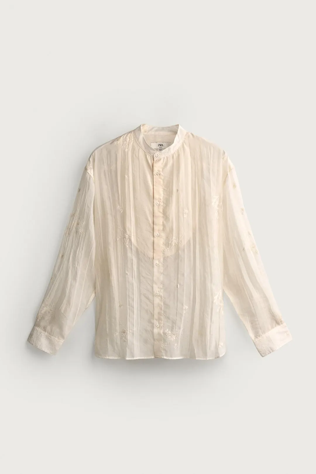 Полупрозрачная рубашка с вышивкой, Zara
