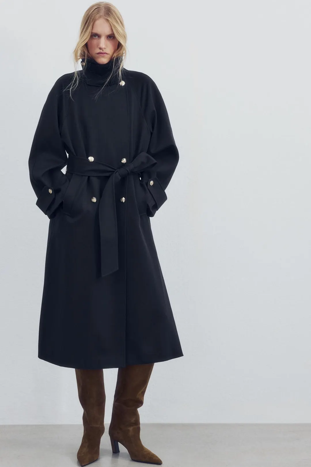 Сапоги до колена из замшевого спилка, Zara