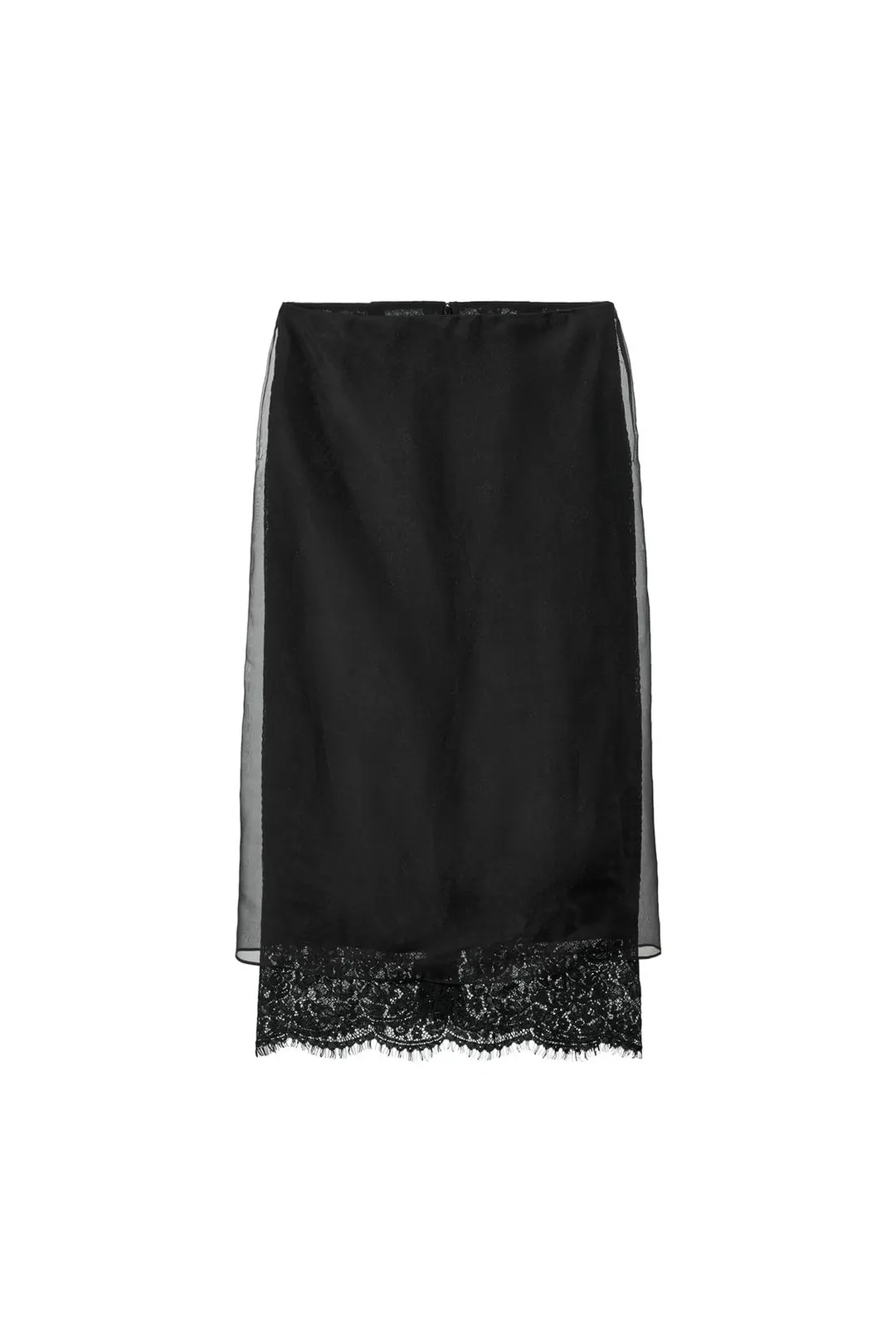 Юбка ZW Collection из 100% шелка с кружевом, Zara