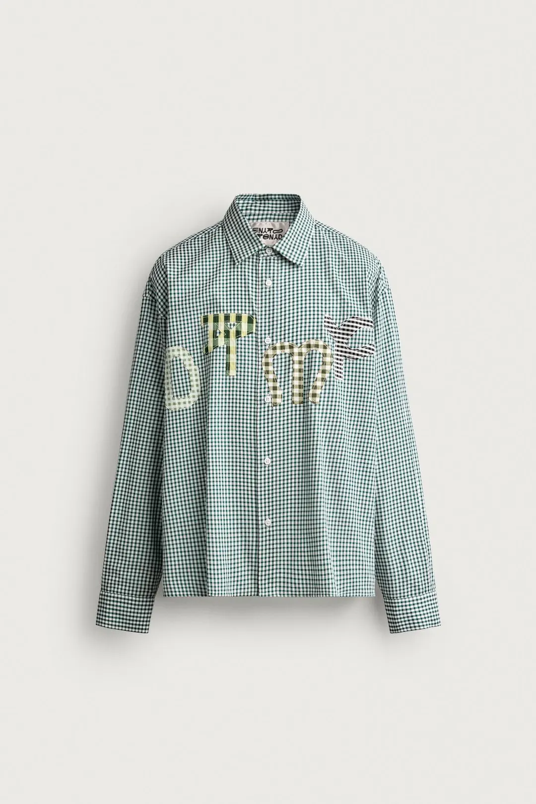 Рубашка в клетку с нашивкой DTMF, Zara