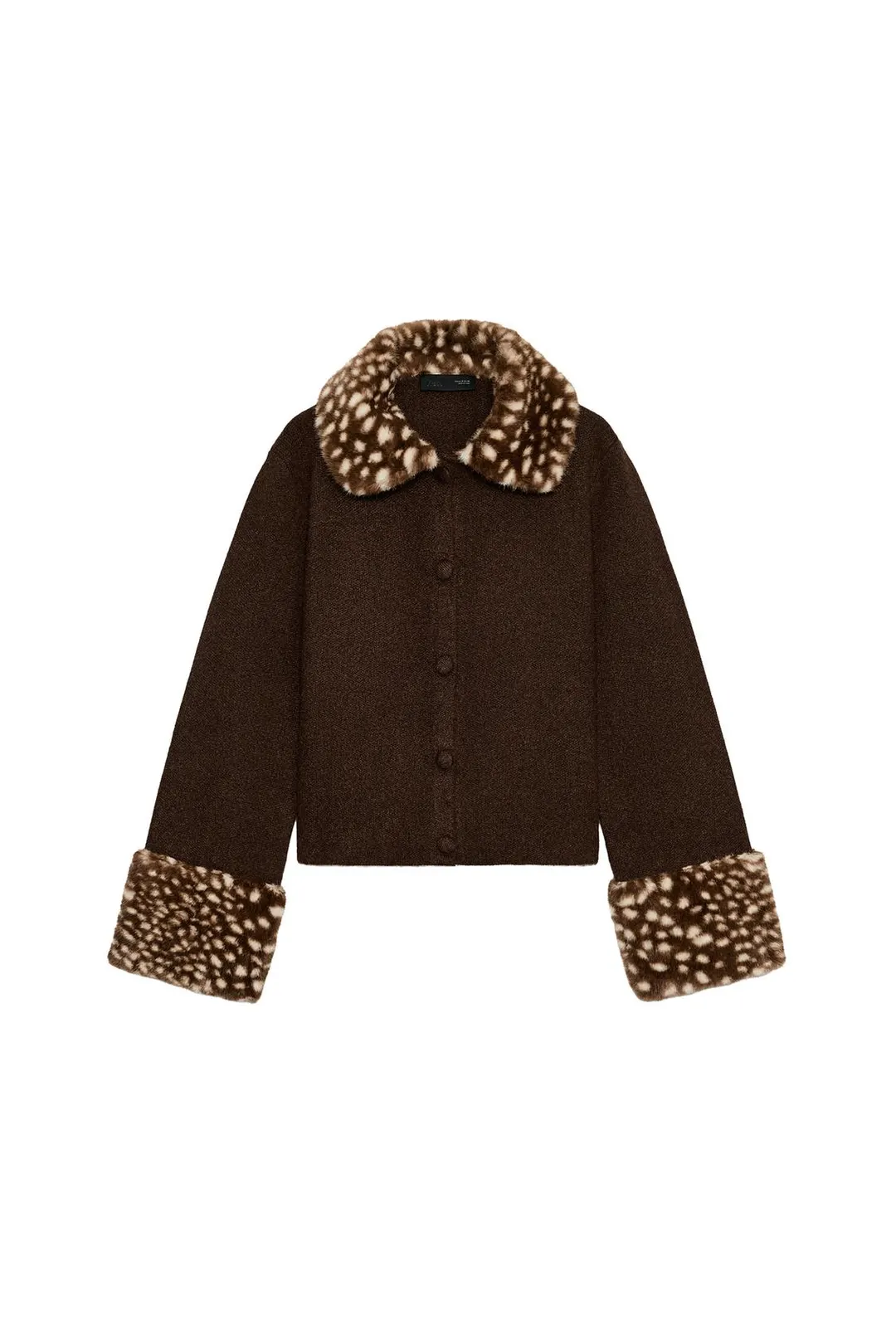 Кардиган с отделкой искусственным мехом, Zara