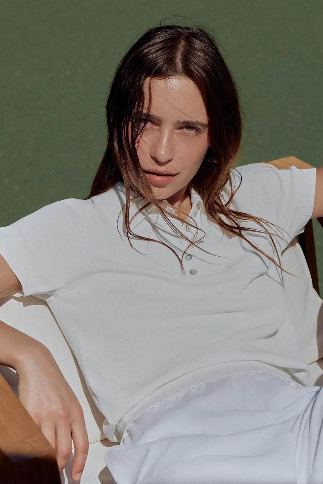Вязаное поло с короткими рукавами, Zara