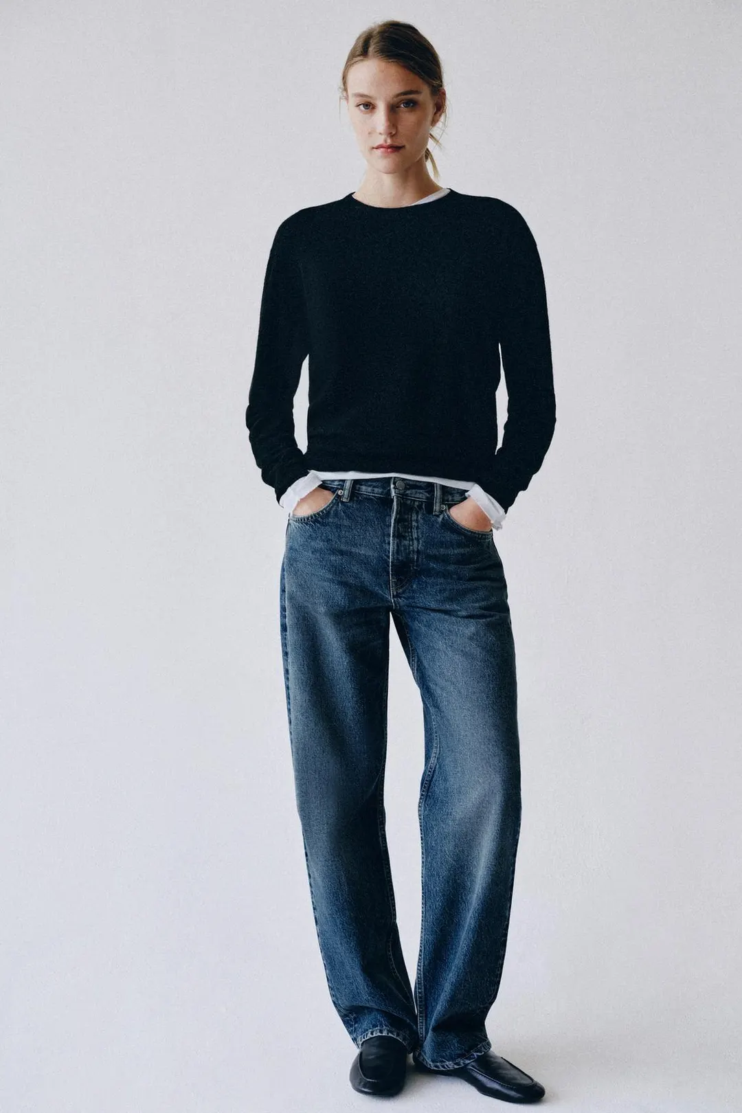 Джинсы прямого кроя со средней посадкой ZW Collection, Zara