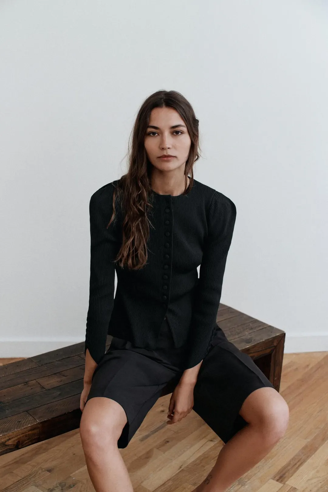 Вязаный кардиган с пышными рукавами, Zara