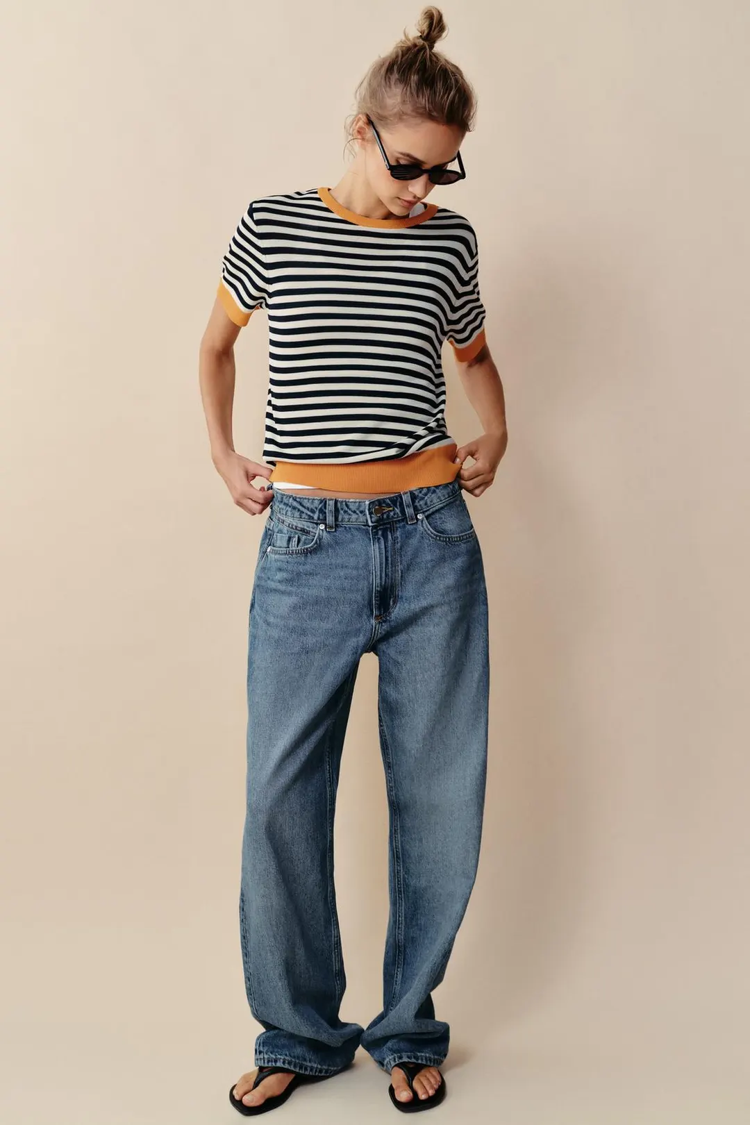 Трикотажный топ в полоску, Zara