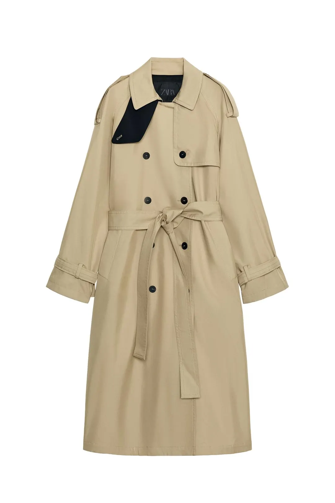 Тренч длинный двубортный ZW Collection, Zara