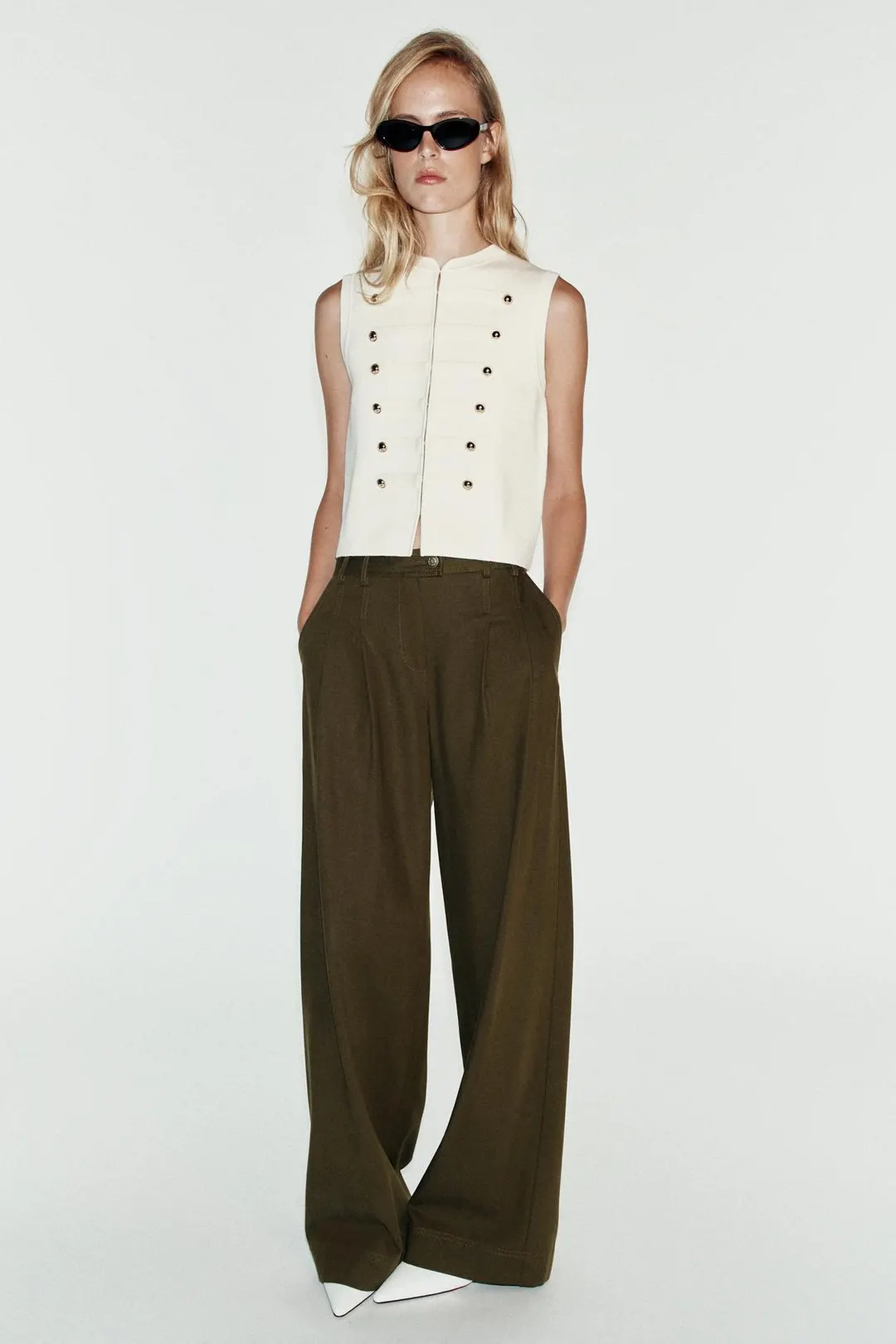 Топ-жилет на пуговицах, Zara