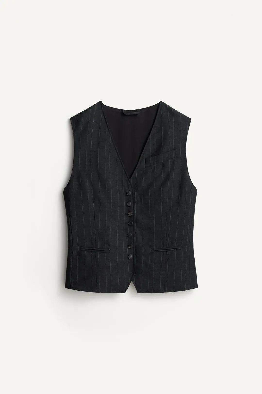 Двусторонний жилет в тонкую полоску, Zara