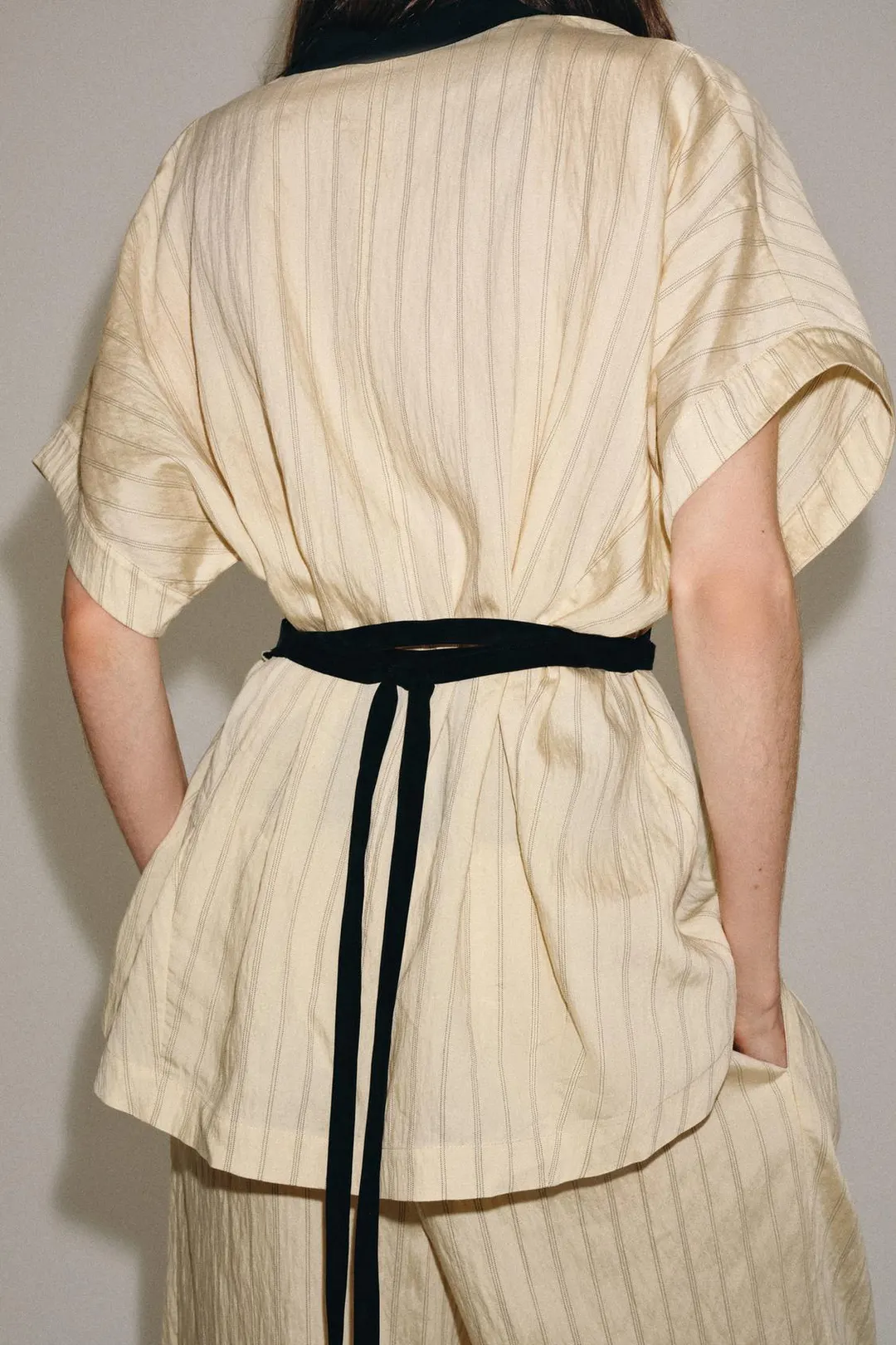 Рубашка на запах в полоску ZW Collection, Zara