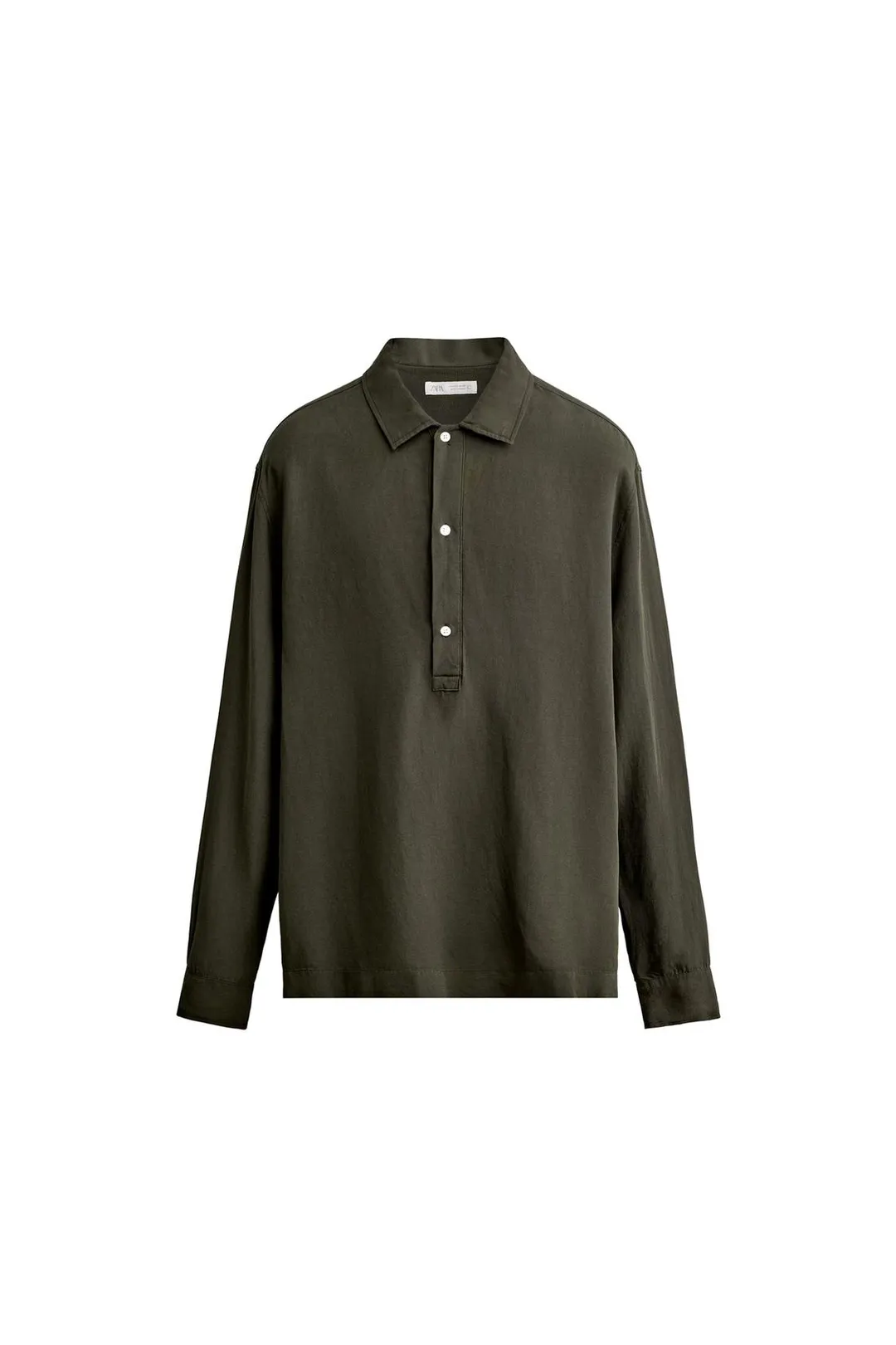 Поло стандартного кроя из вискозы и льна, Zara