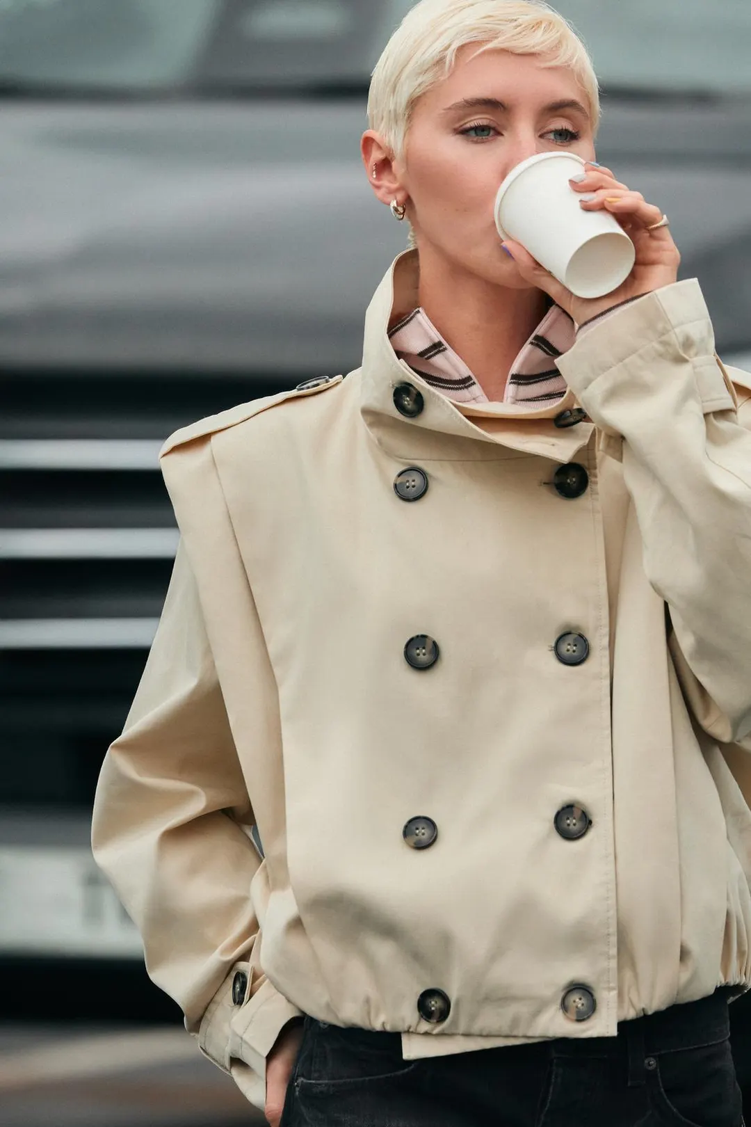 Тренч короткий плиссированный, Zara