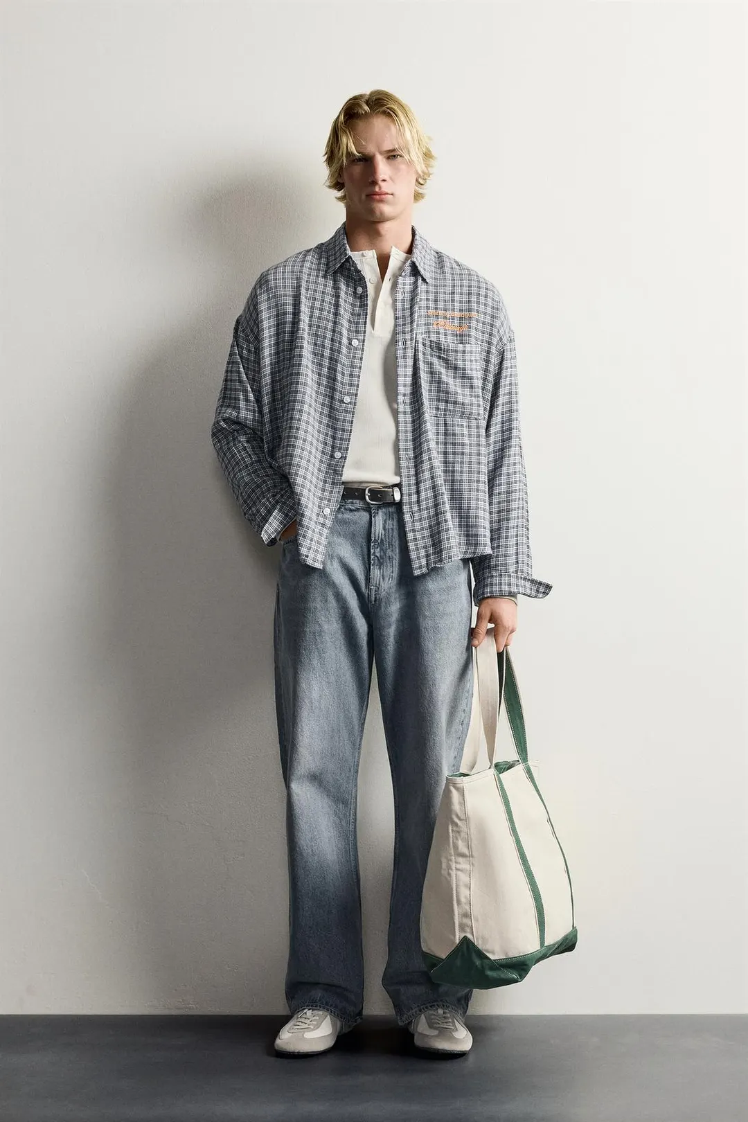 Рубашка в клетку с вышивкой, Zara