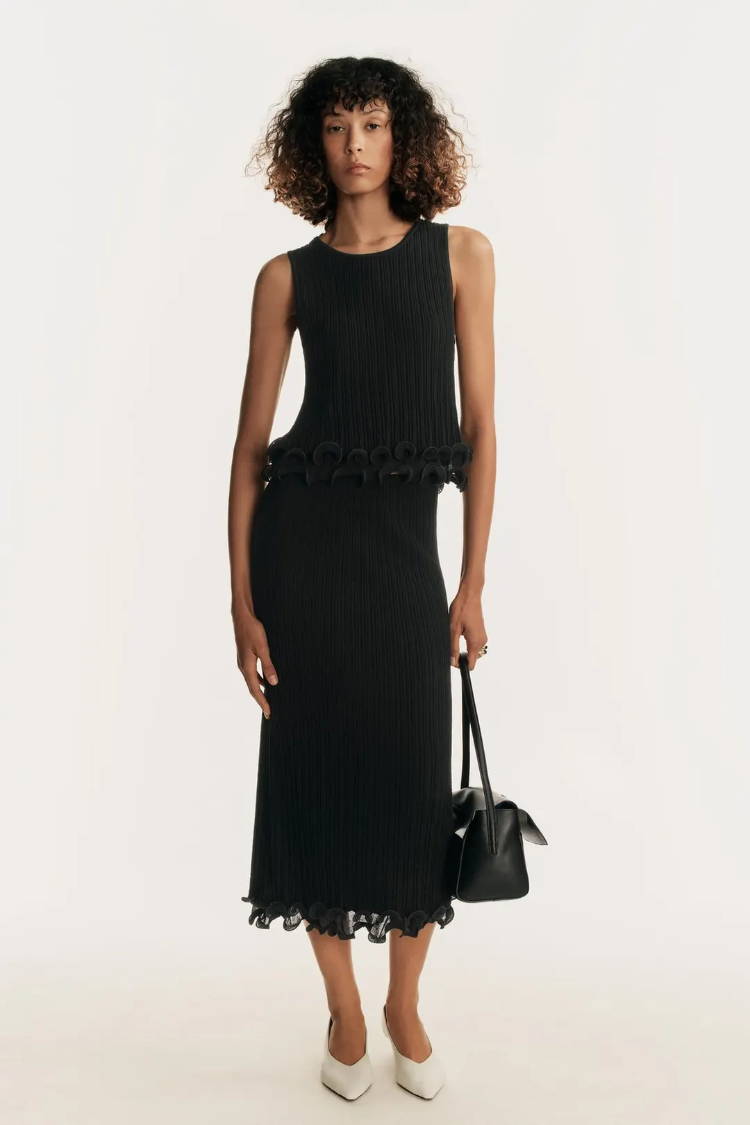Юбка миди двухслойная вязаная, Zara