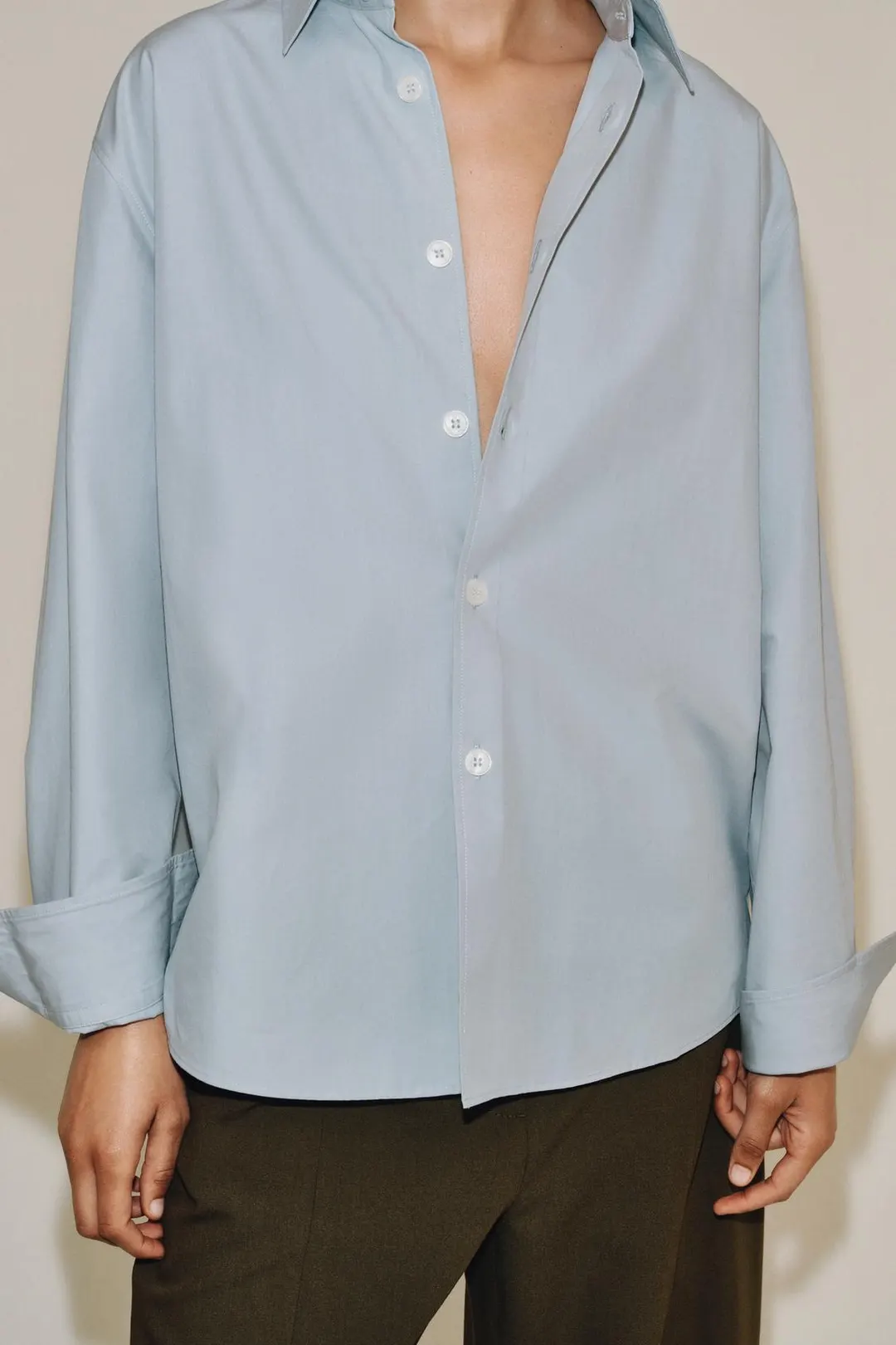 Рубашка с контрастными пуговицами ZW Collection, Zara
