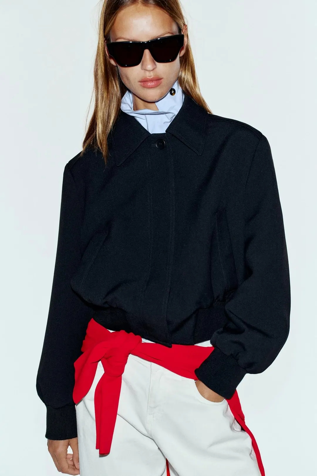 Куртка короткая с подплечниками, Zara