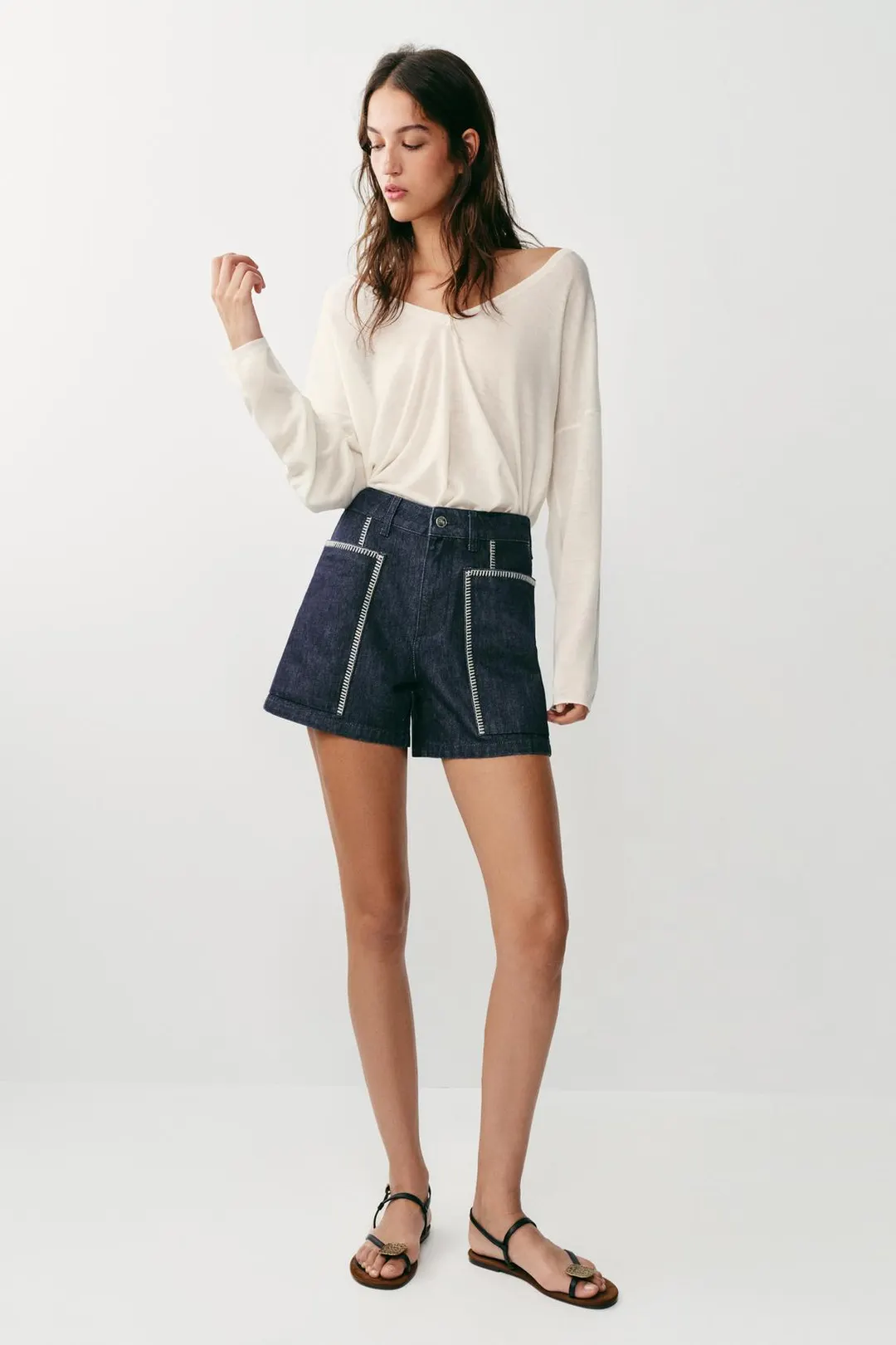 Шорты Z1975 с вышивкой, Zara