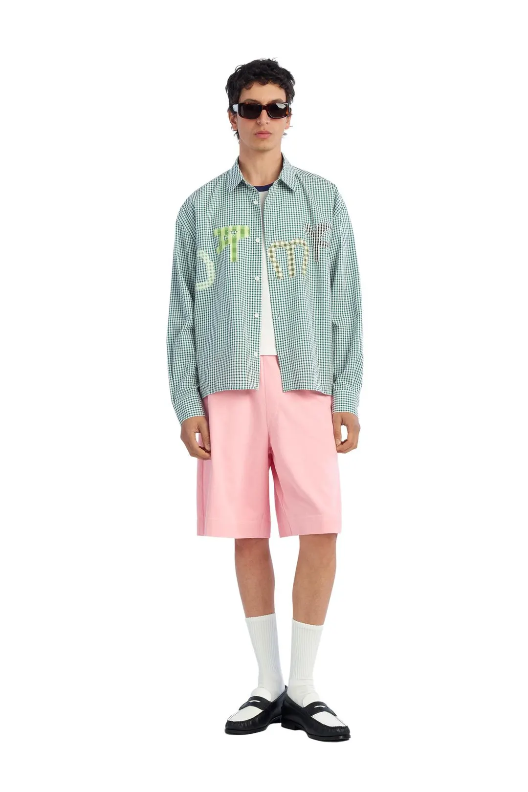 Рубашка в клетку с нашивкой DTMF, Zara