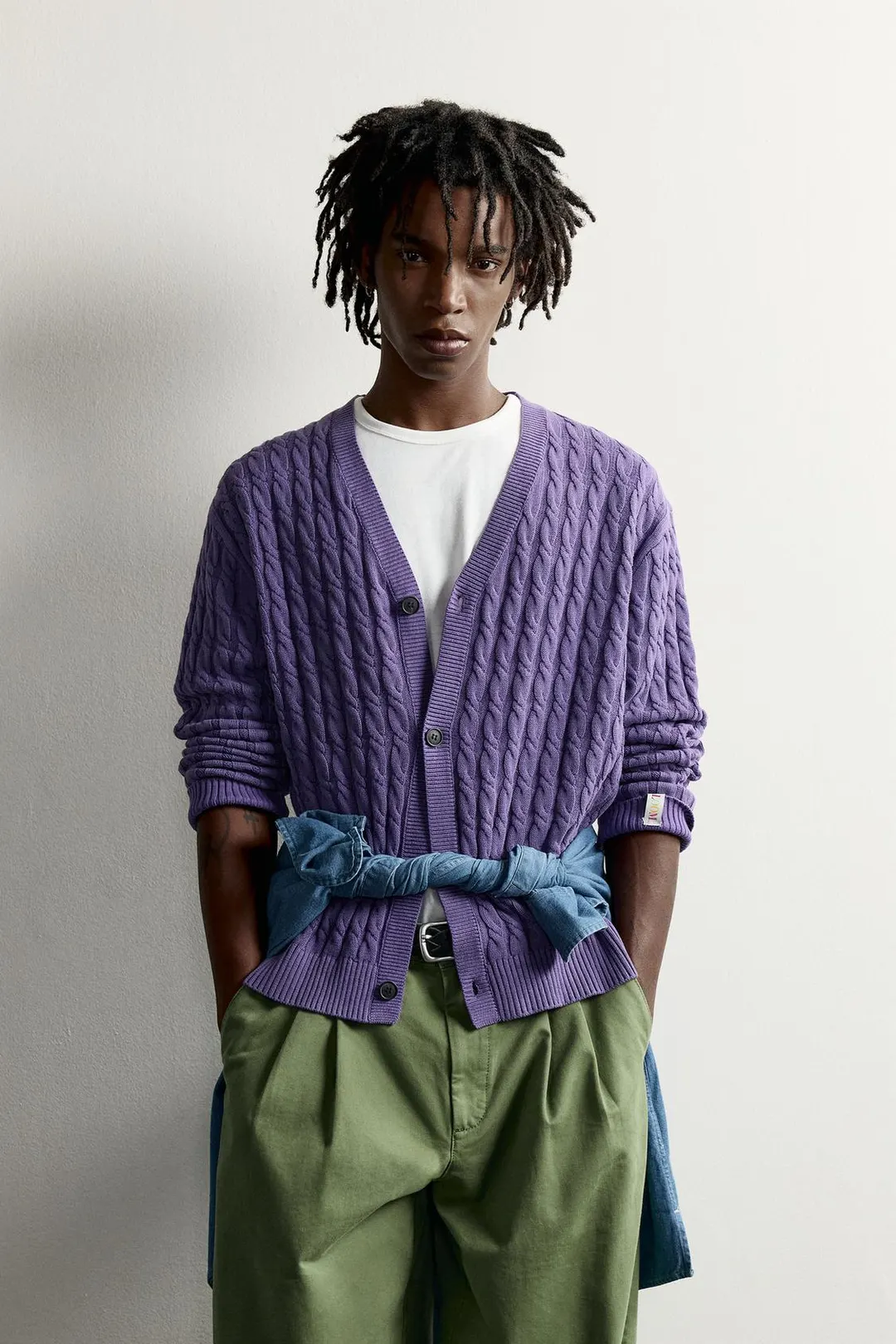 Кардиган с узором косы FRUIT OF THE LOOM™, Zara