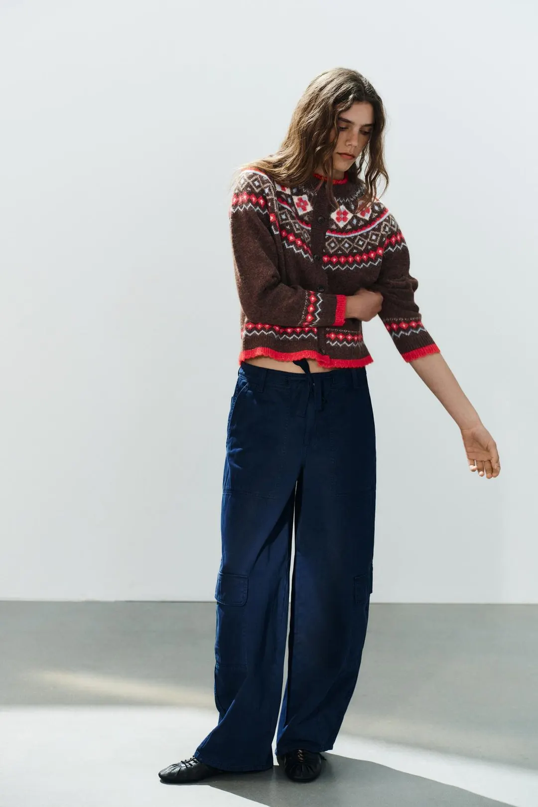 Жаккардовый кардиган, Zara