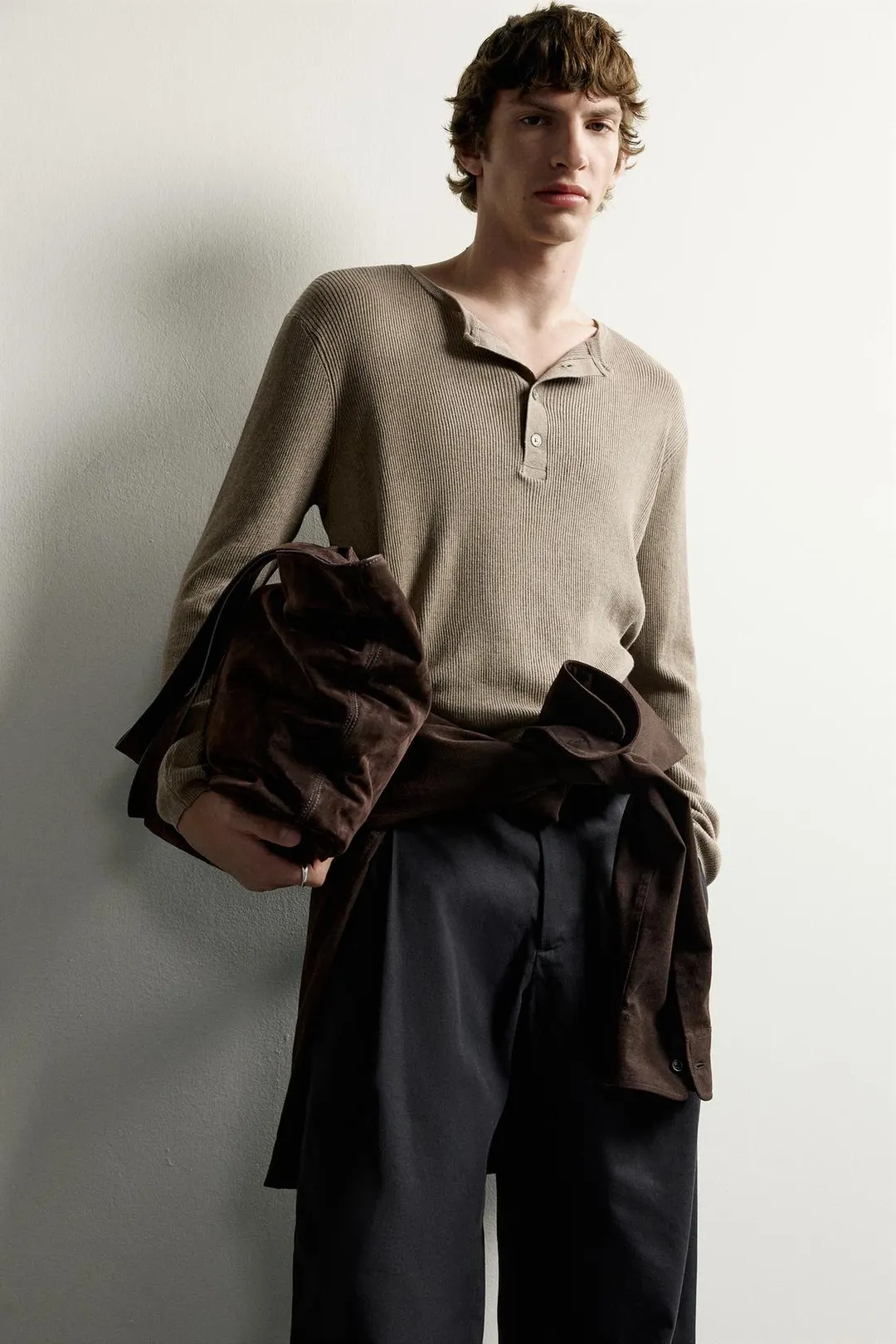 Трикотажная футболка хенли, Zara