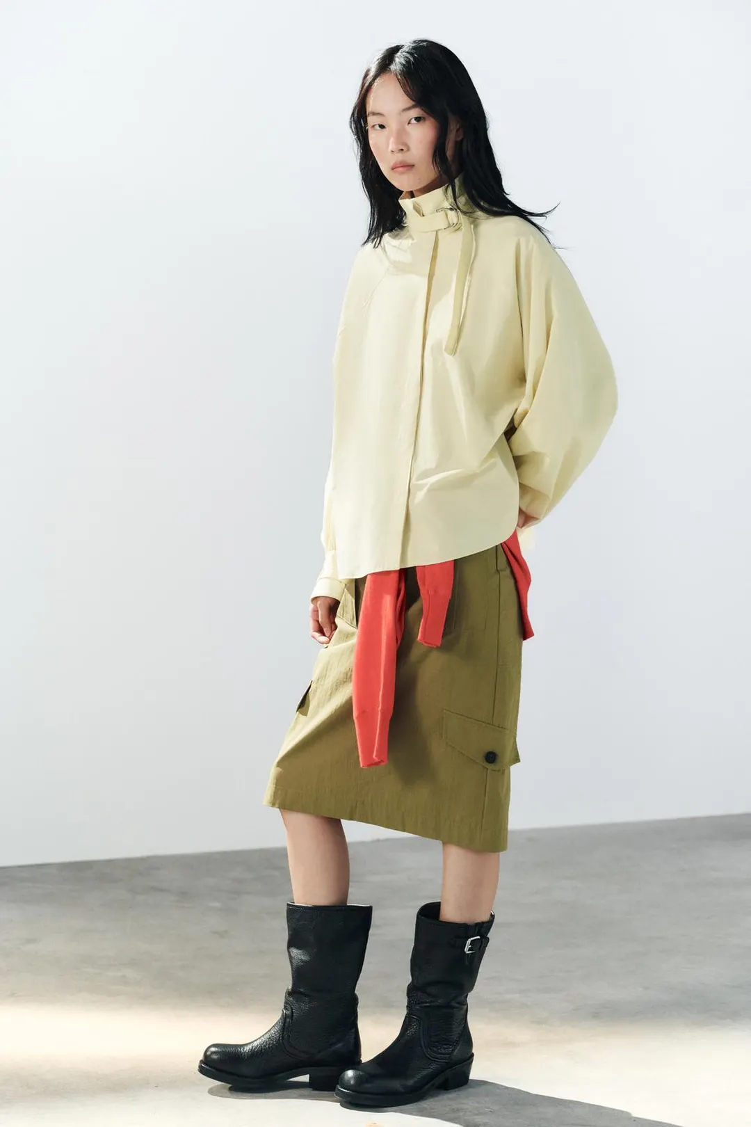 Поплиновая рубашка с пряжками, Zara