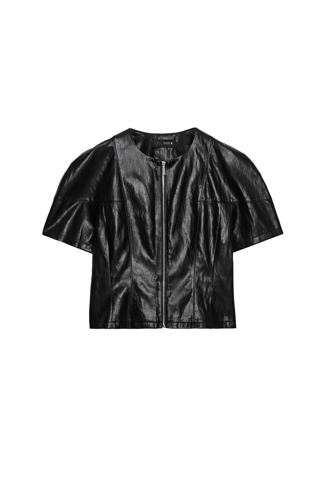 Топ под кожу на молнии, Zara