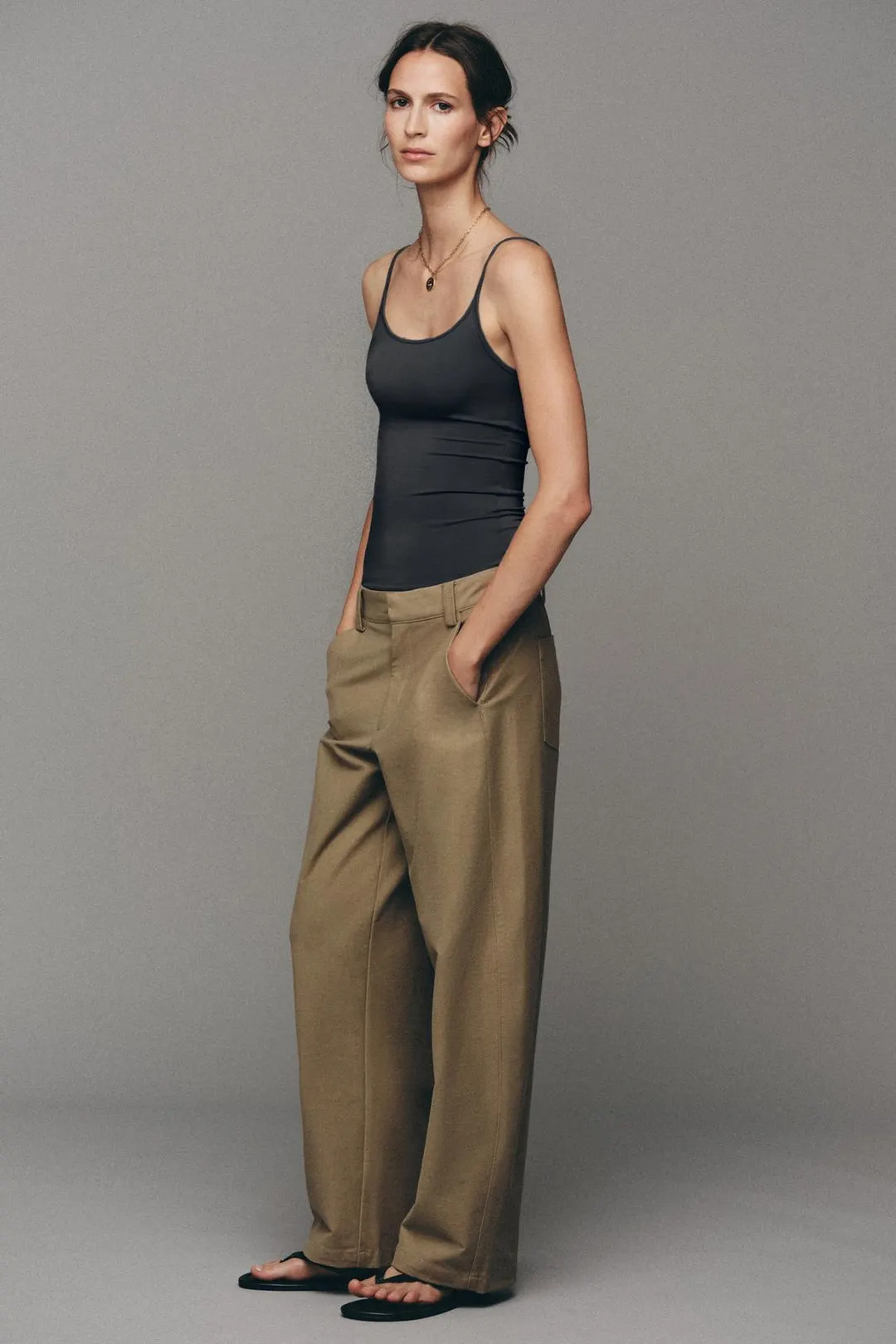 Майка из полиамида на тонких бретелях, Zara