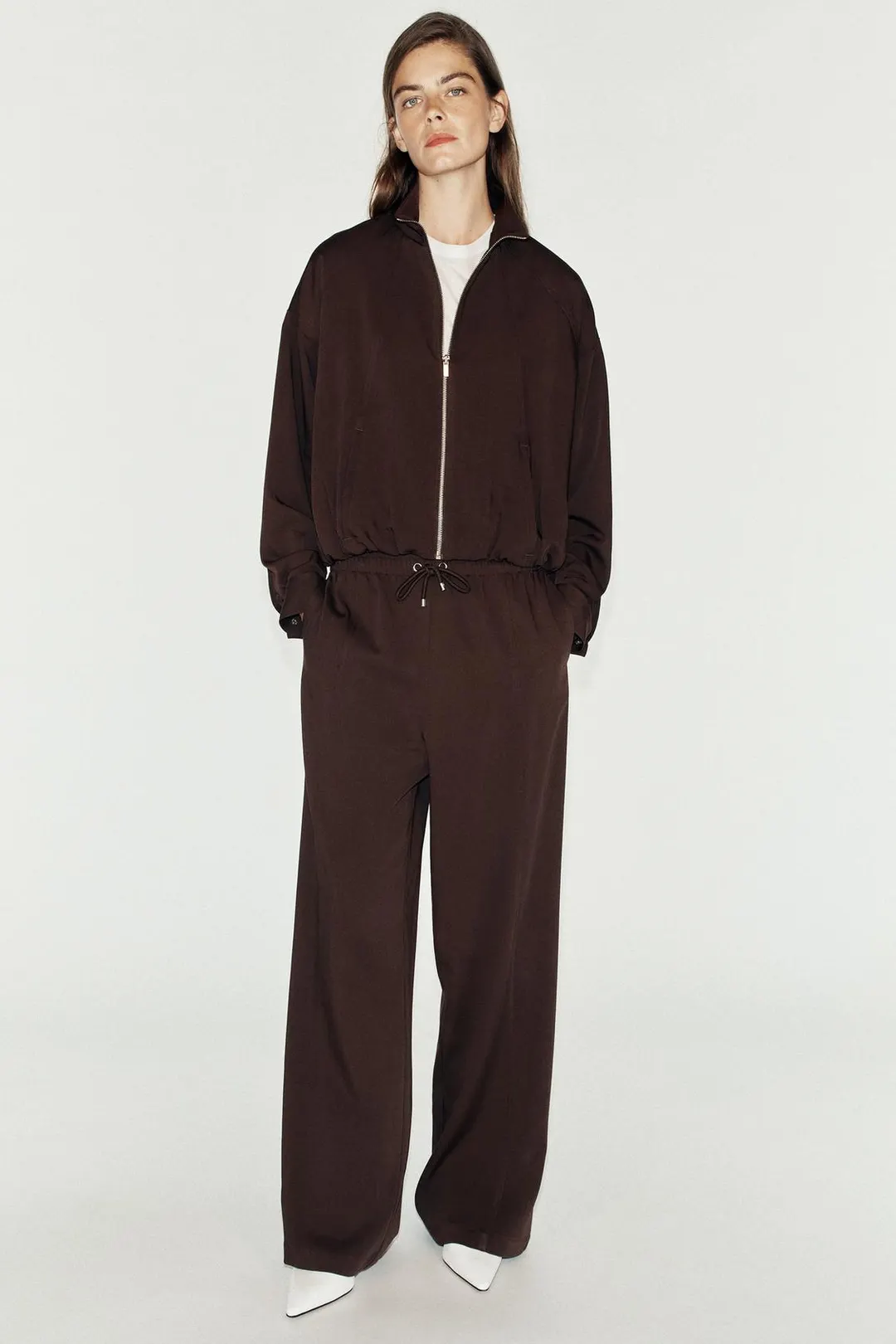 Брюки широкие с эластичным поясом, Zara