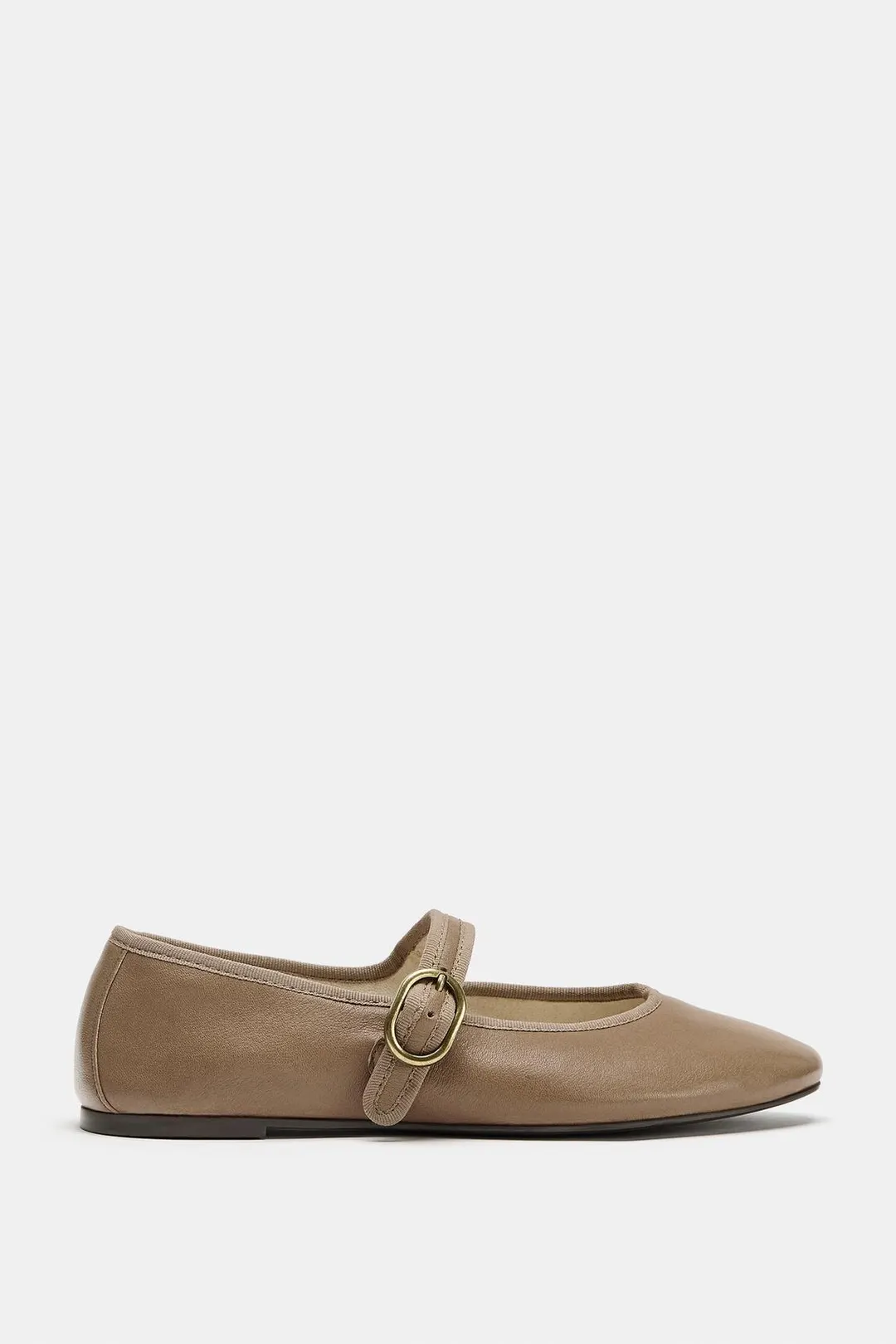 Туфли без каблука из кожи с пряжкой, Zara