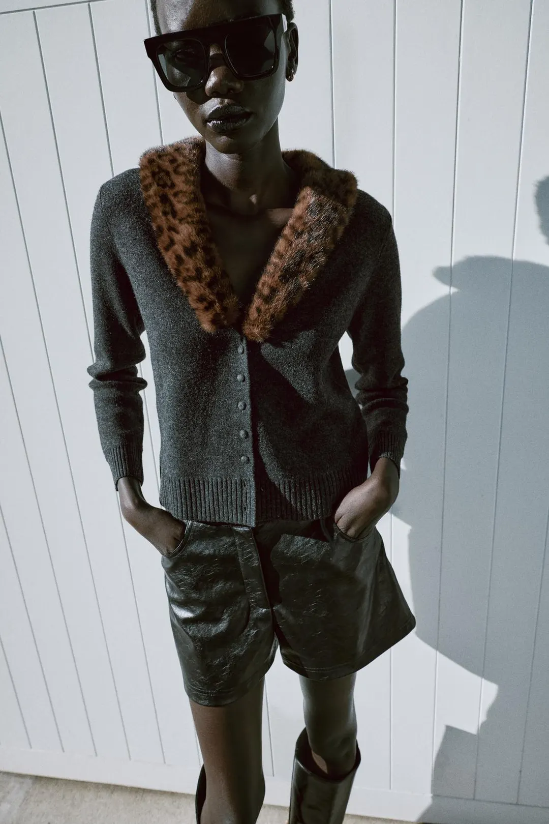 Кардиган со съемным лацканом, Zara