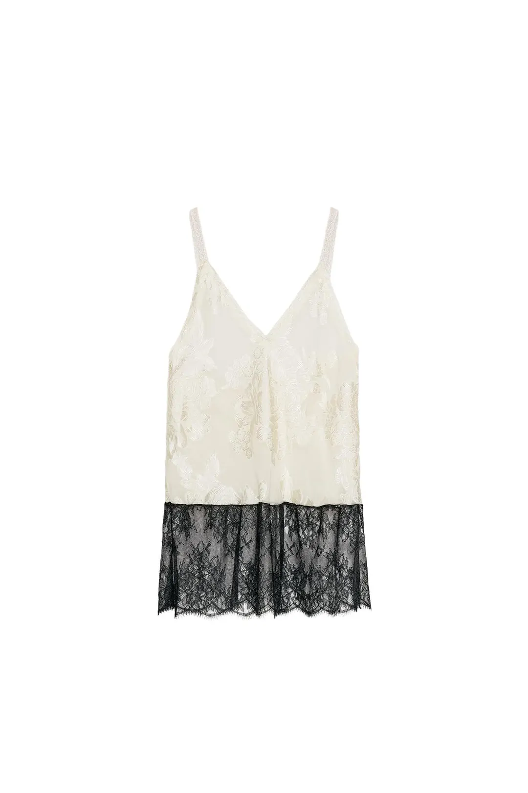 Топ на тонких бретелях из шелкового жаккарда ZW Collection, Zara