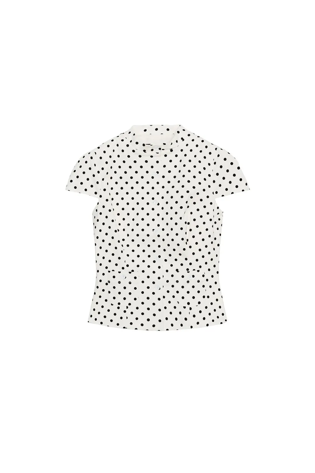 Топ из поплина в горошек с карманами, Zara