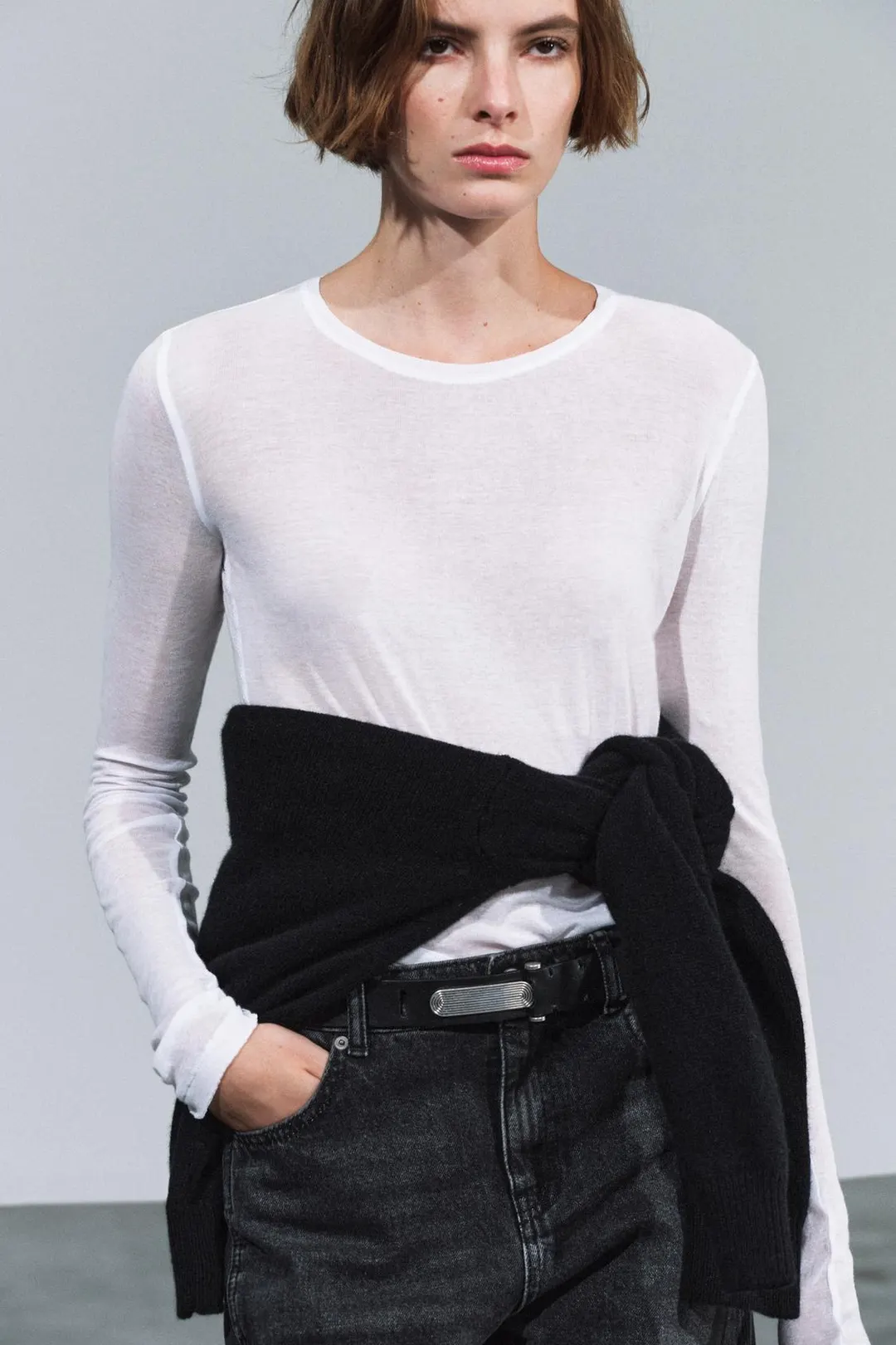 Ремень из 100% фактурной кожи с пряжкой, Zara