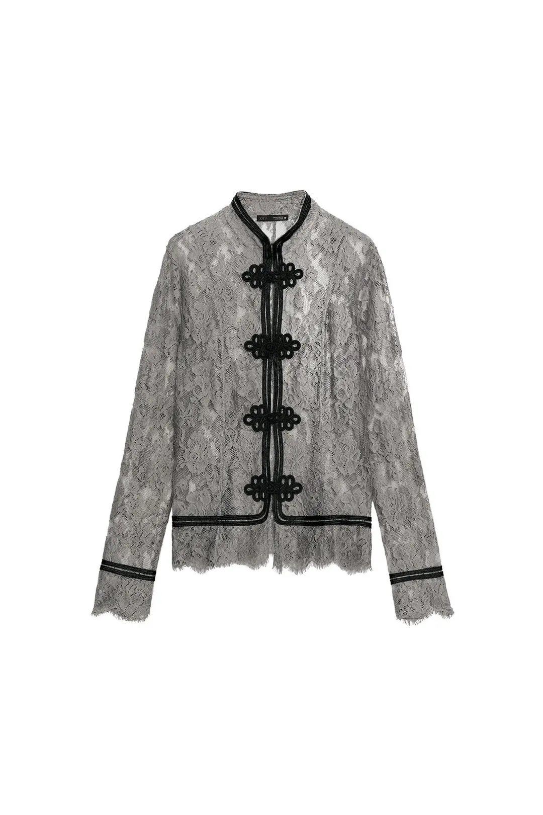 Рубашка кружевная с застежкой на навесные петли ZW Collection, Zara