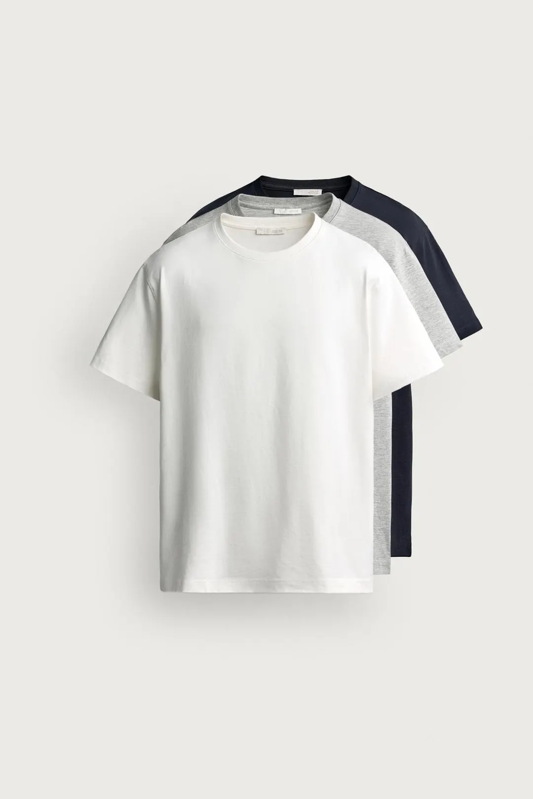 Футболки базовые из плотного материала, 3 шт., Zara