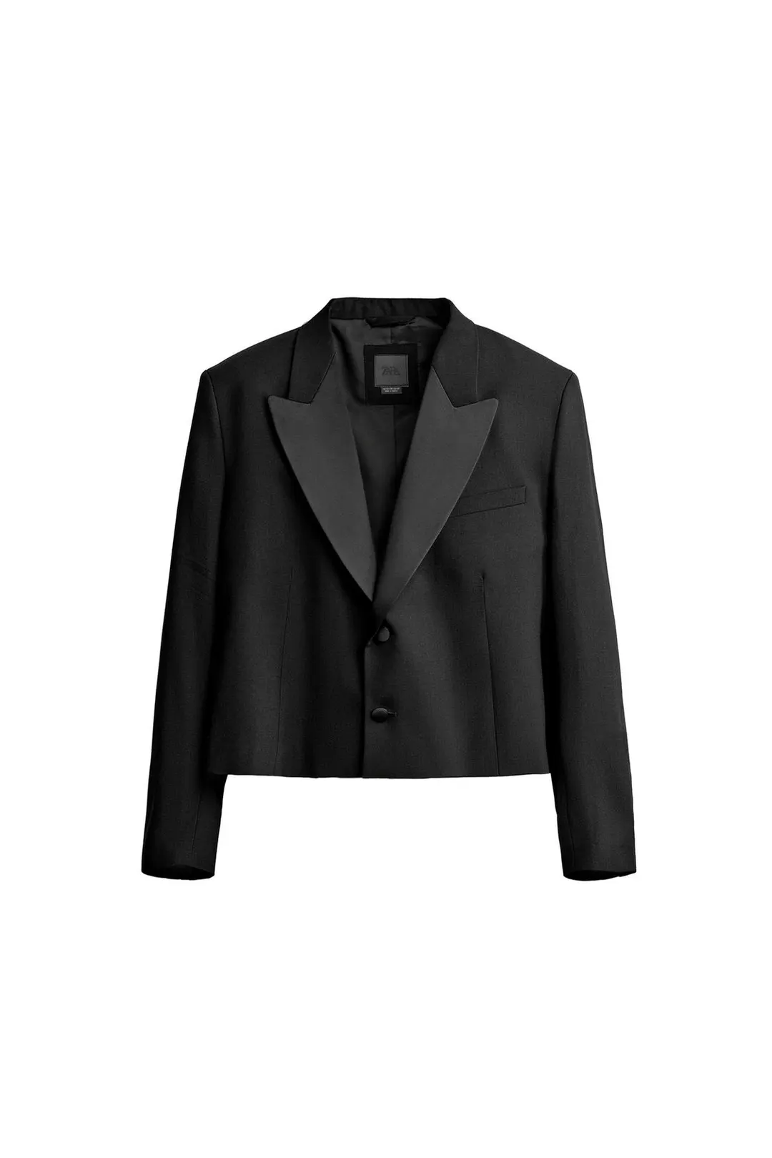 Блейзер костюмный укороченный в стиле смокинга, Zara