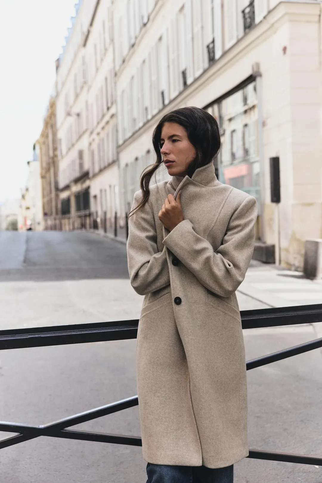 Мягкое пальто с подплечниками, Zara