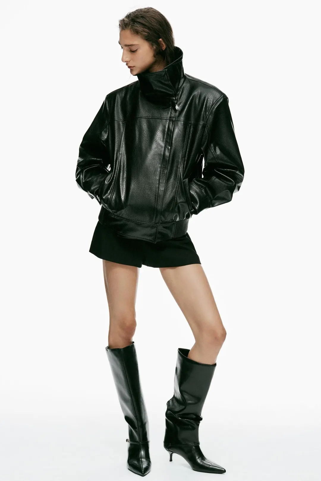 Сапоги до колена с пряжкой на каблуке-рюмочке, Zara